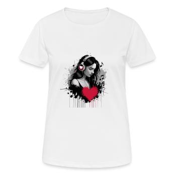 BONHEUR SONORE - T-shirt respirant Femme - blanc - Devant - AI Model Female 172 dark (172cm)