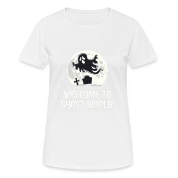 BIENVENUE DANS GHOST WORLD - T-shirt respirant Femme - blanc - Devant - AI Model Female 172 dark (172cm)