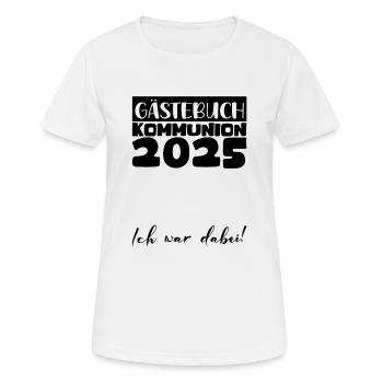 Communion 2025 Guest Book Gift Girls Boys - Women's Breathable T-Shirt - white - Front - AI Model Female 172 dark (172cm)