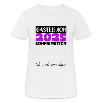 Confirmation 2025 Guestbook Decoration Girls Boys - Women's Breathable T-Shirt - white - Front - AI Model Female 172 dark (172cm)