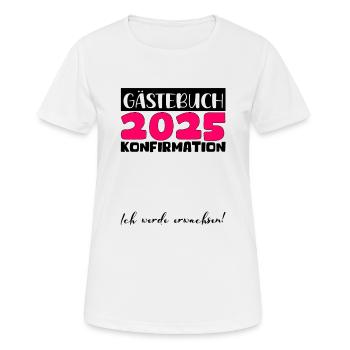Confirmation 2025 Guestbook Decoration Girls Boys - Women's Breathable T-Shirt - white - Front - AI Model Female 172 dark (172cm)