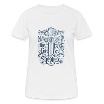 Mein Hirte Jesus Bibelvers - Frauen T-Shirt atmungsaktiv - Weiß - Vorne - AI Model Female 172 dark (172cm)