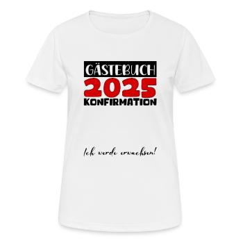 Confirmation 2025 Guestbook Decoration Girls Boys - Women's Breathable T-Shirt - white - Front - AI Model Female 172 dark (172cm)