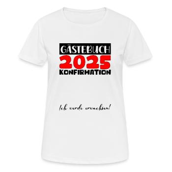 Confirmation 2025 Guestbook Decoration Girls Boys - Women's Breathable T-Shirt - white - Front - AI Model Female 172 dark (172cm)