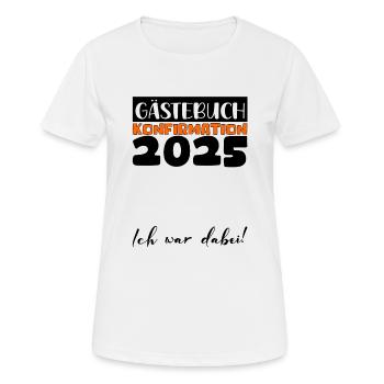 Confirmation 2025 Guest Book Decoration Girls Boys - Women's Breathable T-Shirt - white - Front - AI Model Female 172 dark (172cm)