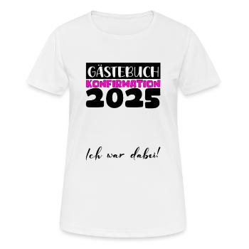 Confirmation 2025 Guest Book Decoration Girls Boys - Women's Breathable T-Shirt - white - Front - AI Model Female 172 dark (172cm)