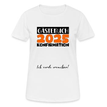 Confirmation 2025 Guestbook Decoration Girls Boys - Women's Breathable T-Shirt - white - Front - AI Model Female 172 dark (172cm)