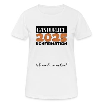 Confirmation 2025 Guest Book Decoration Girls Boys - Women's Breathable T-Shirt - white - Front - AI Model Female 172 dark (172cm)