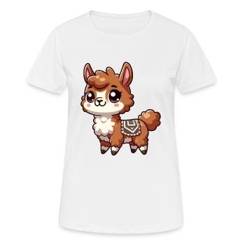 Lama enfant - T-shirt respirant Femme - blanc - Devant - AI Model Female 172 dark (172cm)