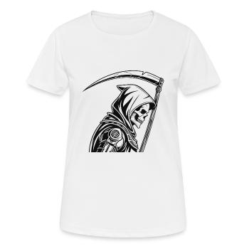 FUTURISTIC GRIM REAPER - Women's Breathable T-Shirt - white - Front - AI Model Female 172 dark (172cm)