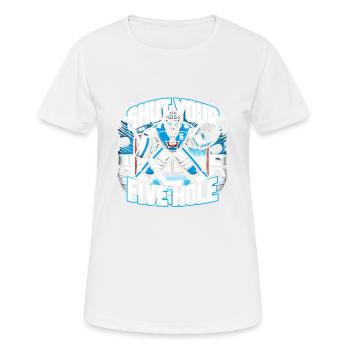 Halt dein Maul! - Frauen T-Shirt atmungsaktiv - Weiß - Vorne - AI Model Female 172 dark (172cm)