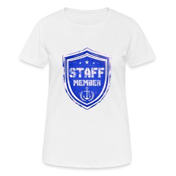 Membre du personnel - T-shirt respirant Femme - blanc - Devant - AI Model Female 172 dark (172cm)