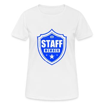Membre du personnel - T-shirt respirant Femme - blanc - Devant - AI Model Female 172 dark (172cm)
