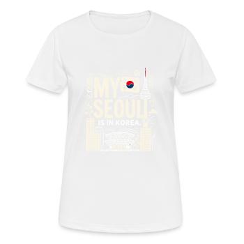 Mein Seoul ist in Korea - Frauen T-Shirt atmungsaktiv - Weiß - Vorne - AI Model Female 172 dark (172cm)