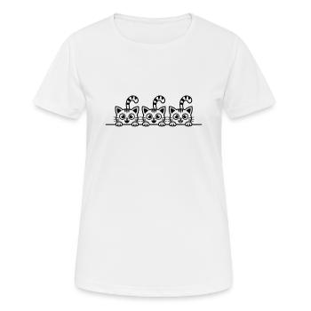 Chats curieux - T-shirt respirant Femme - blanc - Devant - AI Model Female 172 dark (172cm)
