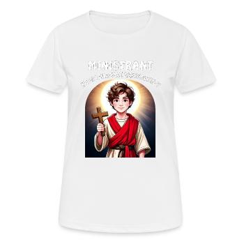 ALTAR BOY LITTLE HEROES IN CHURCH SERVICE - Women's Breathable T-Shirt - white - Front - AI Model Female 172 dark (172cm)