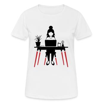 Apprendre Femme Emploi Informatique - T-shirt respirant Femme - blanc - Devant - AI Model Female 172 dark (172cm)