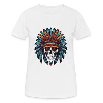 Apache Indian Chief Skull - Women's Breathable T-Shirt - white - Front - AI Model Female 172 dark (172cm)