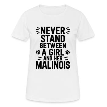 Belgian Shepherd Saying Malinois Gift - Women's Breathable T-Shirt - white - Front - AI Model Female 172 dark (172cm)