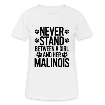 Belgian Shepherd Saying Malinois Gift - Women's Breathable T-Shirt - white - Front - AI Model Female 172 dark (172cm)