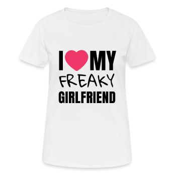 I Love My Freaky Girlfriend.Valentine's Day T-Shirt - Women's Breathable T-Shirt - white - Front - AI Model Female 172 dark (172cm)
