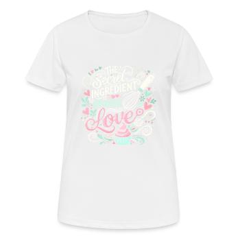 Die geheime Zutat ist immer die Liebe - Frauen T-Shirt atmungsaktiv - Weiß - Vorne - AI Model Female 172 dark (172cm)