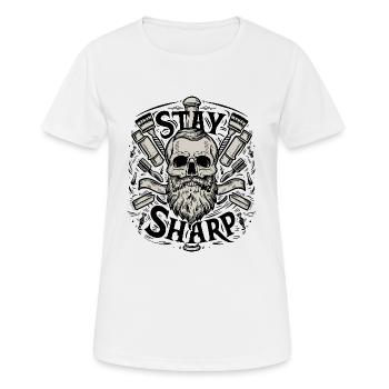 Stay sharp barber - Women's Breathable T-Shirt - white - Front - AI Model Female 172 dark (172cm)