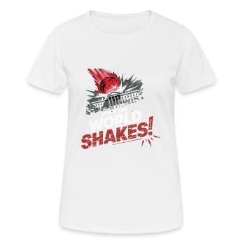 QUAND LE MONDE TREMBLE - T-shirt respirant Femme - blanc - Devant - AI Model Female 172 dark (172cm)
