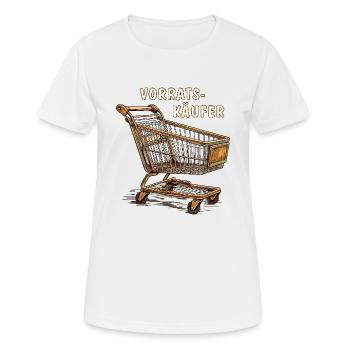 EINKAUFSWAGEN VORRATSKÄUFER - Frauen T-Shirt atmungsaktiv - Weiß - Vorne - AI Model Female 172 dark (172cm)