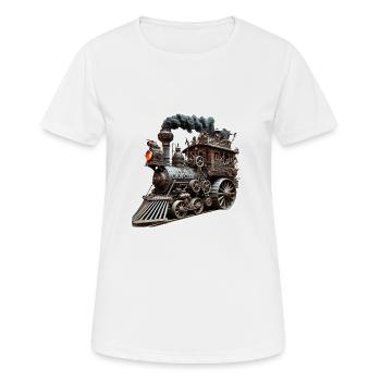 OLD TRAIN - Women's Breathable T-Shirt - white - Front - AI Model Female 172 dark (172cm)