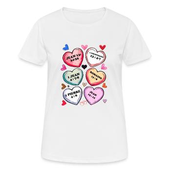 Verset biblique chrétien de la Saint-Valentin - T-shirt respirant Femme - blanc - Devant - AI Model Female 172 dark (172cm)
