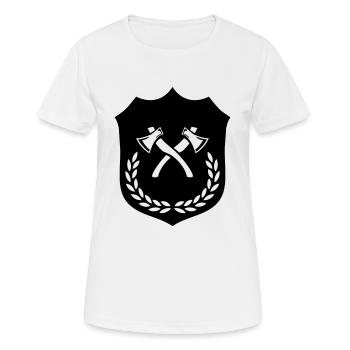 Wappen Axt Äxte - Frauen T-Shirt atmungsaktiv - Weiß - Vorne - AI Model Female 172 dark (172cm)