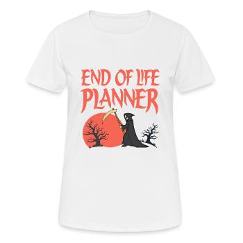 PLANIFICATEUR DE FIN DE VIE - T-shirt respirant Femme - blanc - Devant - AI Model Female 172 dark (172cm)