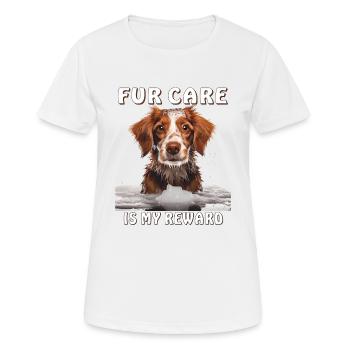 LE CHIEN POUR LES SOINS EST MA RÉCOMPENSE - T-shirt respirant Femme - blanc - Devant - AI Model Female 172 dark (172cm)