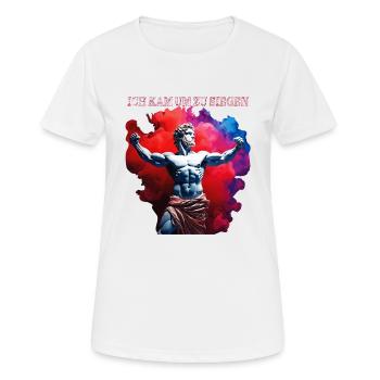 JE SUIS VENU POUR GAGNER - T-shirt respirant Femme - blanc - Devant - AI Model Female 172 dark (172cm)
