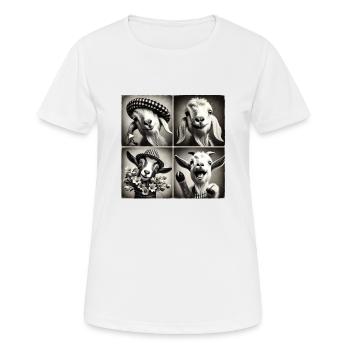 Ziege Selfie Lustige Hüte Vintage Fotoshooting Bauernhof An - Frauen T-Shirt atmungsaktiv - Weiß - Vorne - AI Model Female 172 dark (172cm)