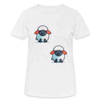 Schaf Unschaf lustiges cooles Geschenk - Frauen T-Shirt atmungsaktiv - Weiß - Vorne - AI Model Female 172 dark (172cm)