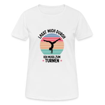 Turnen Mädchen Kunstturnen Turnerin Turn - Frauen T-Shirt atmungsaktiv - Weiß - Vorne - AI Model Female 172 dark (172cm)