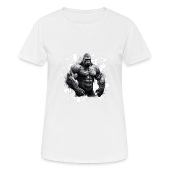 Gorille Bodybuilding Beast - T-shirt respirant Femme - blanc - Devant - AI Model Female 172 dark (172cm)