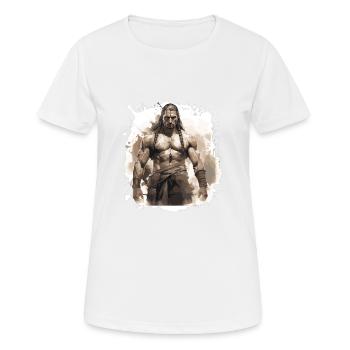Chef de Musculation Muscles Indien - T-shirt respirant Femme - blanc - Devant - AI Model Female 172 dark (172cm)
