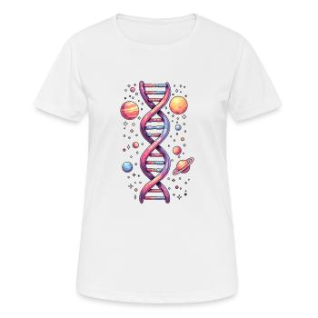 Espace ADN double hélice - T-shirt respirant Femme - blanc - Devant - AI Model Female 172 dark (172cm)