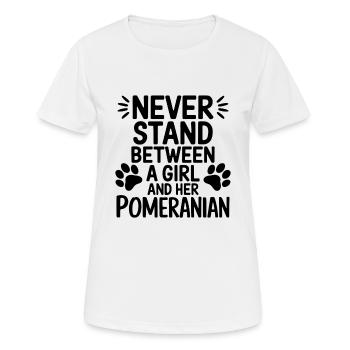 Pomeranian Spruch Hund Lustige Pomeranian Geschenk - Frauen T-Shirt atmungsaktiv - Weiß - Vorne - AI Model Female 172 dark (172cm)