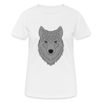 dog face graphic design - Frauen T-Shirt atmungsaktiv - Weiß - Vorne - AI Model Female 172 dark (172cm)
