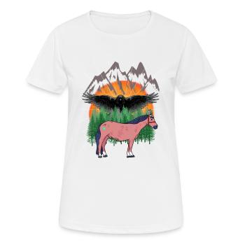 Chamanes Cheval Chevaux - T-shirt respirant Femme - blanc - Devant - AI Model Female 172 dark (172cm)