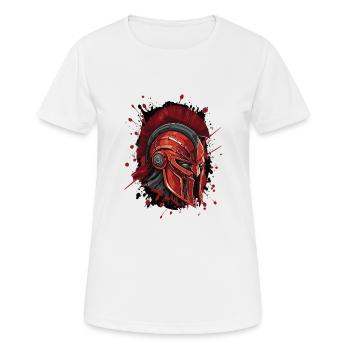 Casque Spartiate Tête Portrait Mythologie - T-shirt respirant Femme - blanc - Devant - AI Model Female 172 dark (172cm)