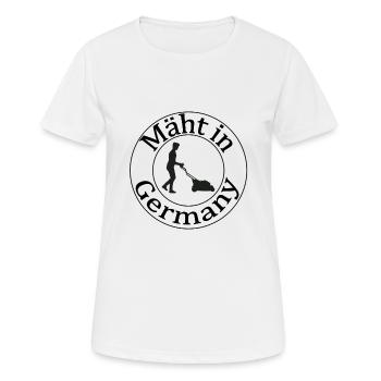 Tondre en Allemagne – Funny Garden Design - T-shirt respirant Femme - blanc - Devant - AI Model Female 172 dark (172cm)