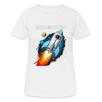 FUSÉE MARS EN LIGNE DE MIRE - T-shirt respirant Femme - blanc - Devant - AI Model Female 172 dark (172cm)