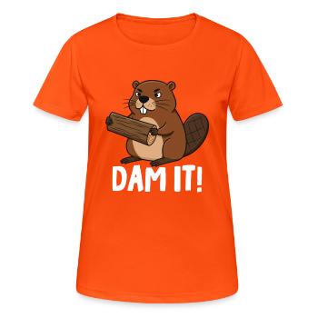 Barrage It - T-shirt respirant Femme - orange néon - Devant - AI Model Female 172 dark (172cm)