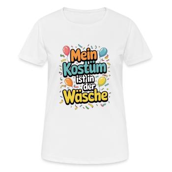 Mein Kostüm ist in der Wäsche - Frauen T-Shirt atmungsaktiv - Weiß - Vorne - AI Model Female 172 dark (172cm)