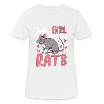 Just A Girl Who Loves Rats - Frauen T-Shirt atmungsaktiv - Weiß - Vorne - AI Model Female 172 dark (172cm)